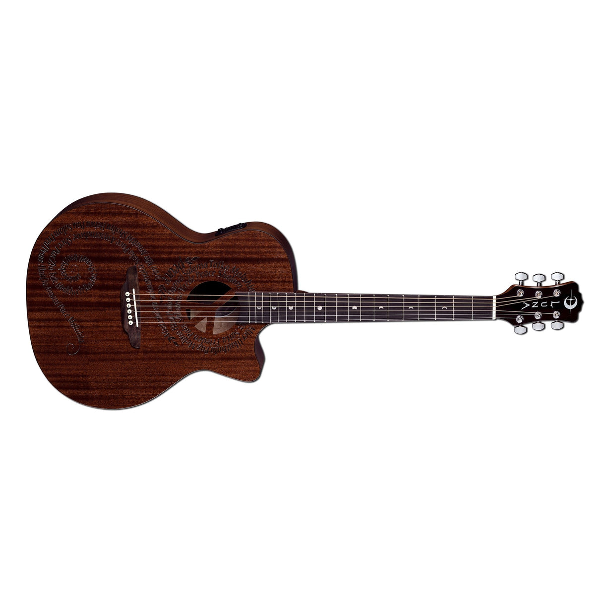 Luna Guitars Gypsy Maluhia Peace Mahogany Acoustic-Electric Guitar, 6-String