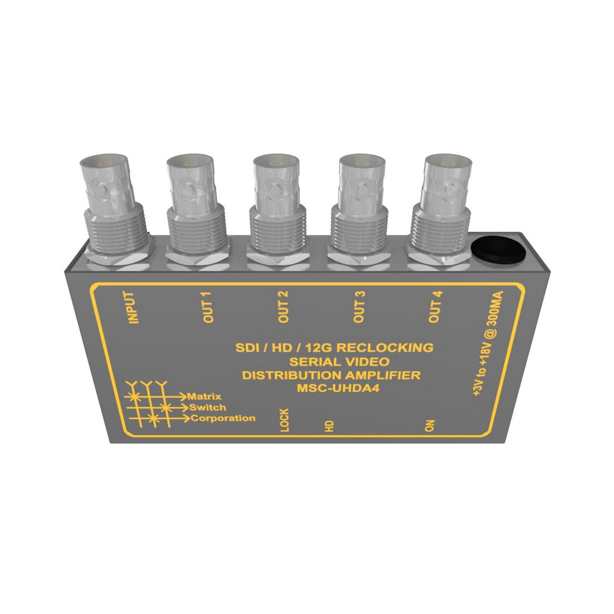 Matrix Switch MSC-UHDA4 4 Output 12G-SDI Video Distribution Amplifier