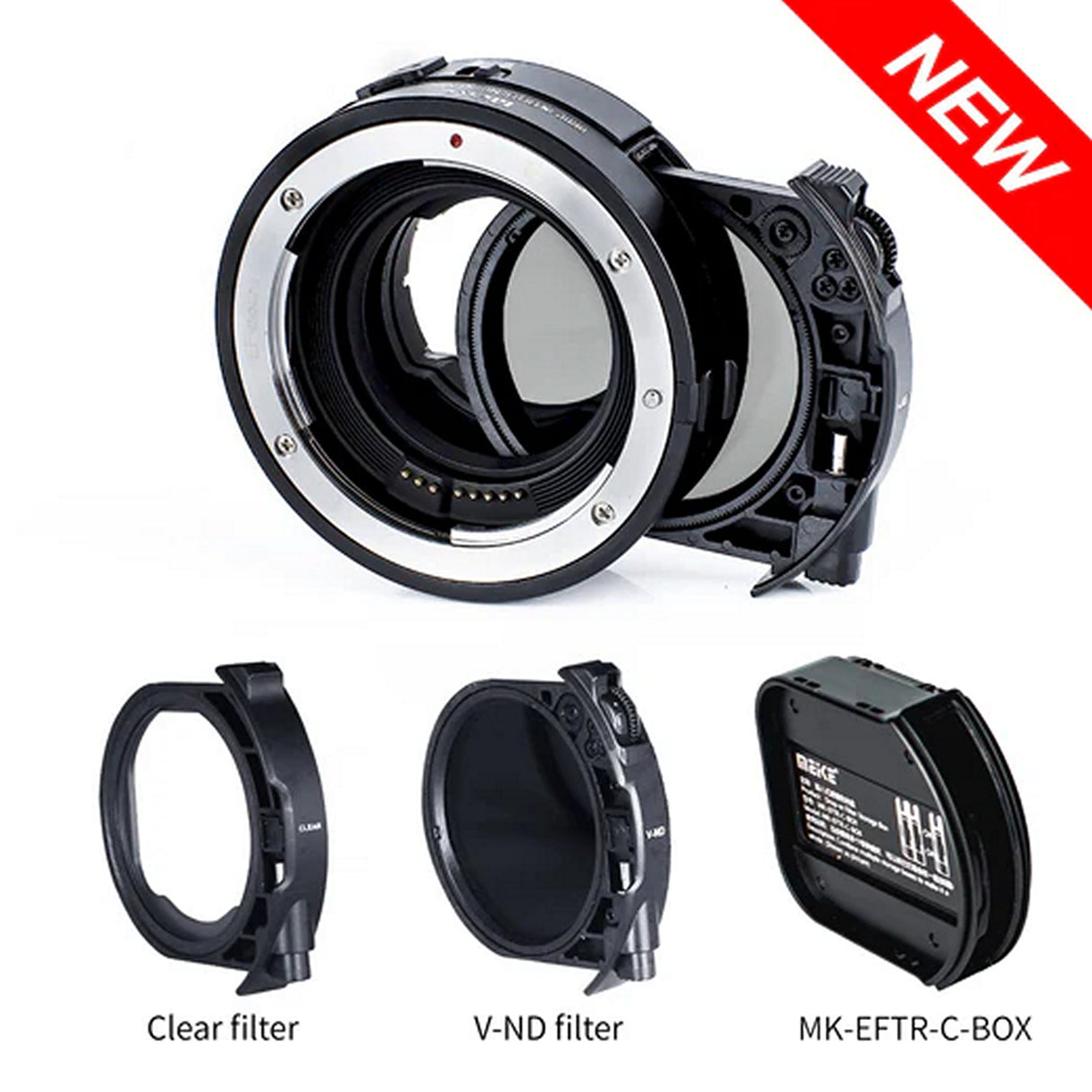 Meike Cinema EFTE-C Nikon Z Camera to Sony E Mount Auto Focus Lens Adapter with Variable ND/Clear Filter