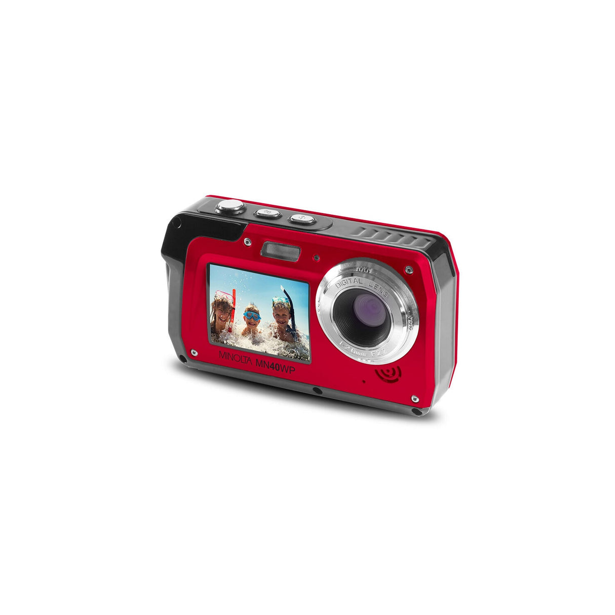 Minolta MN40WP 48 MP 2.7K Ultra HD Waterpoof Digital Camera Red