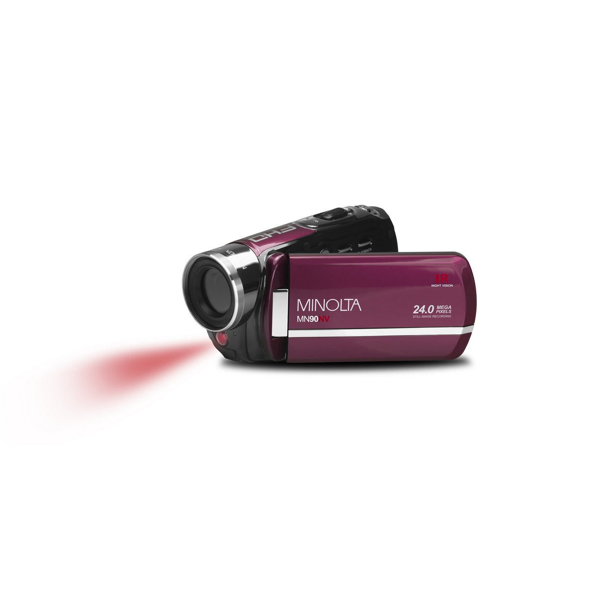 Minolta MN90NV 1080p HD 24 MP Night Vision Digital Camcorder Maroon