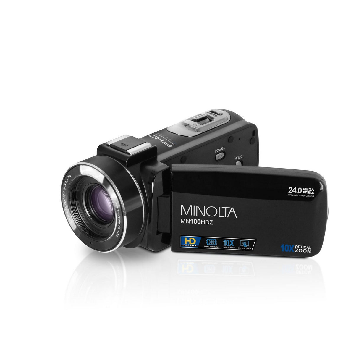 Minolta MN100HDZ 1080P HD Camcorder with 10x Optical Zoom Black