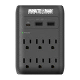 Minuteman MMS-WAL6U3 MMS 6-Outlet Wall Tap Surge Protector