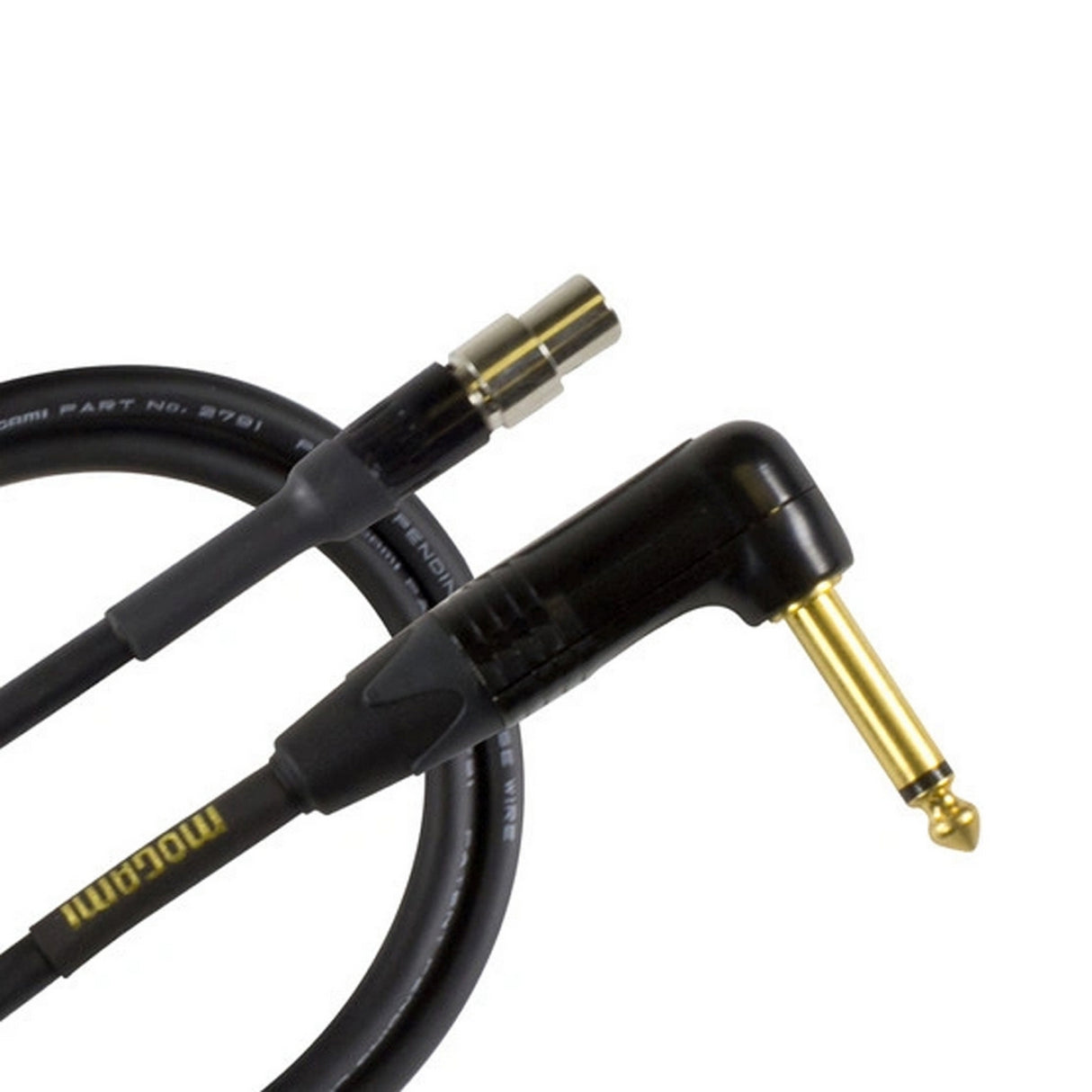 Mogami GOLD BPSH TS-18R | 18 Inch Right Angle 1/4 Inch Male Plug to TA4F Male Plug Cable