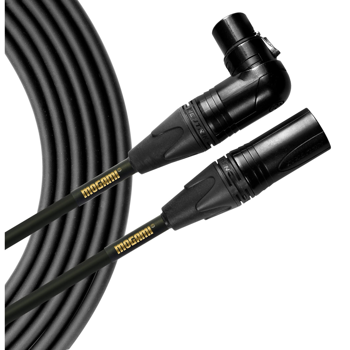 Mogami Gold Stage Ultra Rugged XLR to XLR Microphone Cable - 10-Feet / Straight to Angled