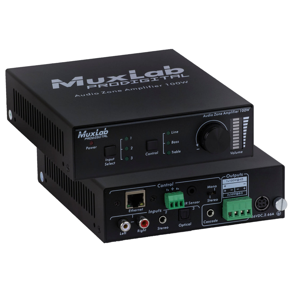 MuxLab 500217 100W Audio Zone Class D Amplifier