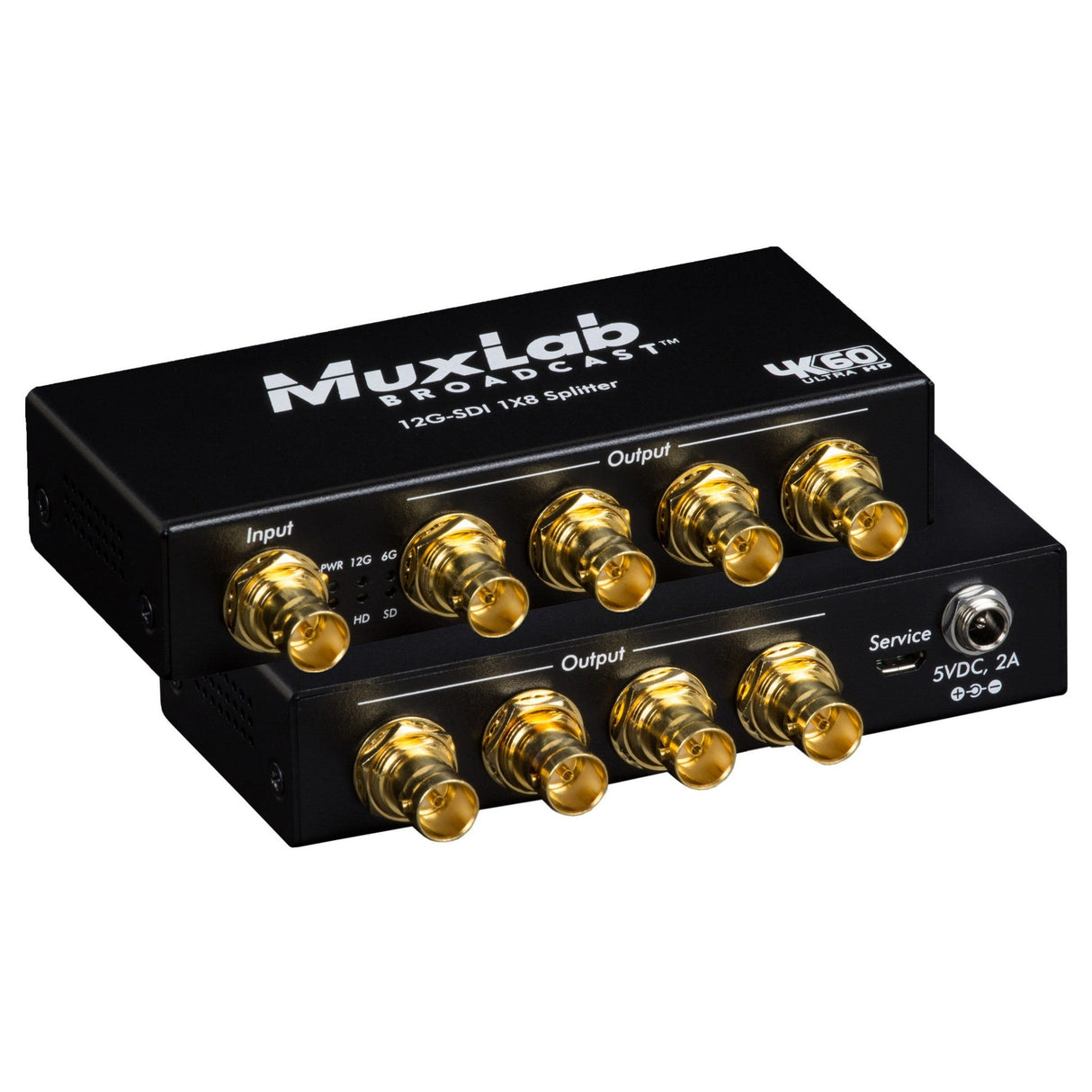 MuxLab 500728 4K60 12G-SDI 1 x 8 Splitter