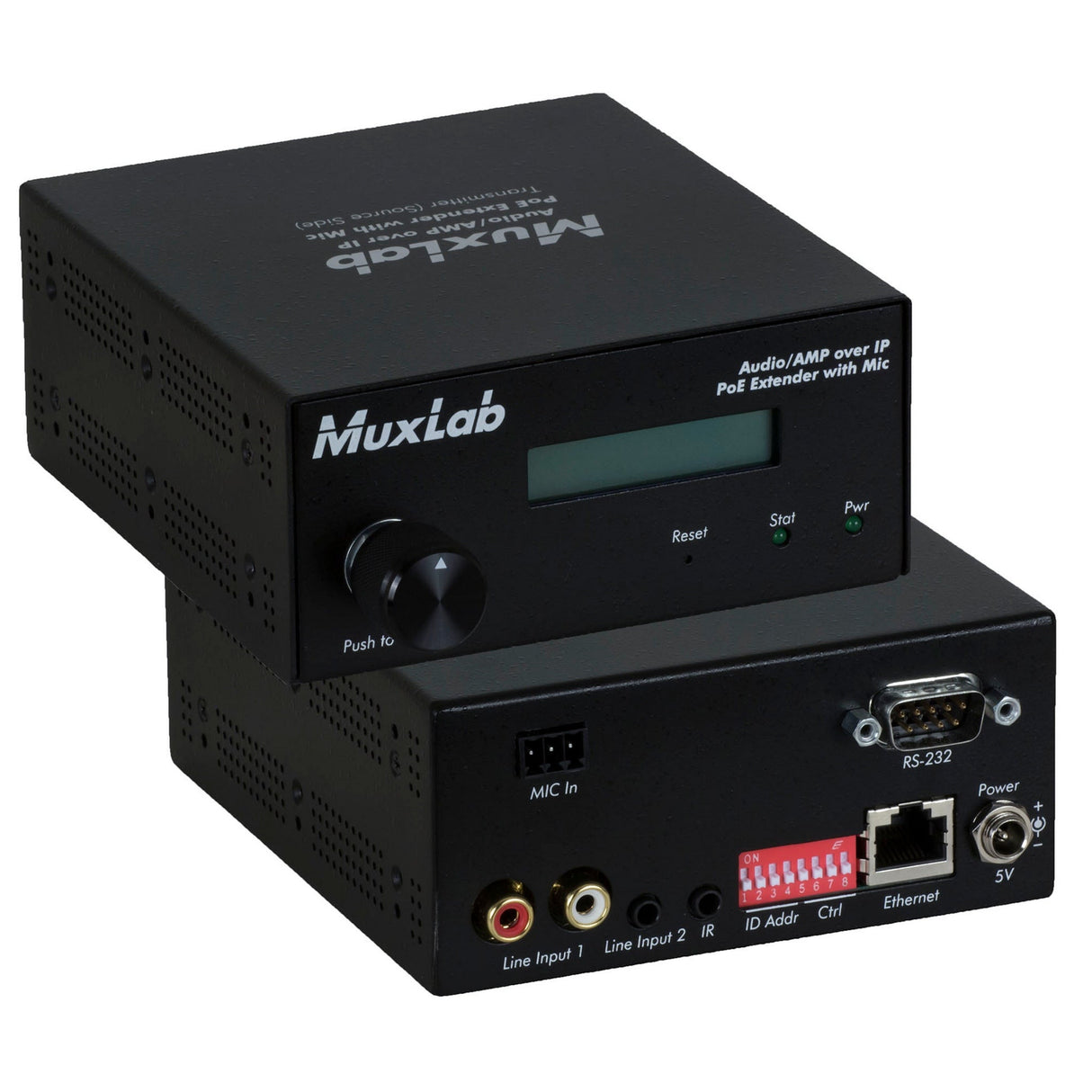 MuxLab 500755-AMP Audio Amplifier Over IP Extender Kit with Microphone and 50W Per Channel Output