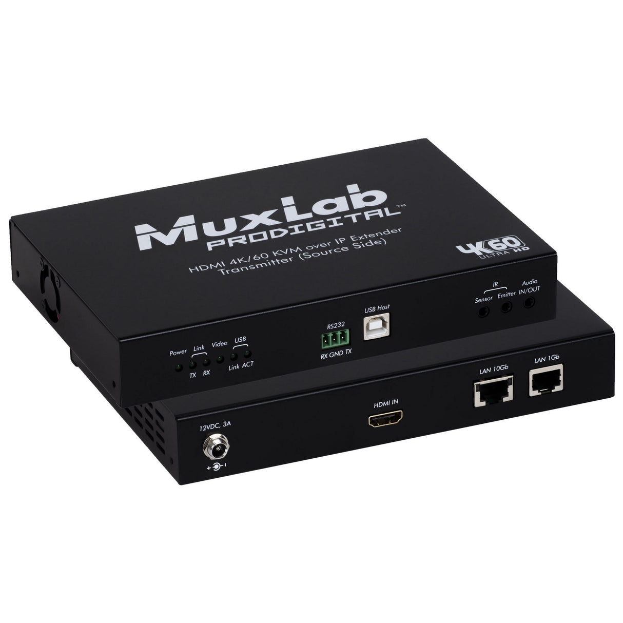 MuxLab 500760 HDMI 4K/60 KVM Over IP Extender Transmitter and Receiver Kit