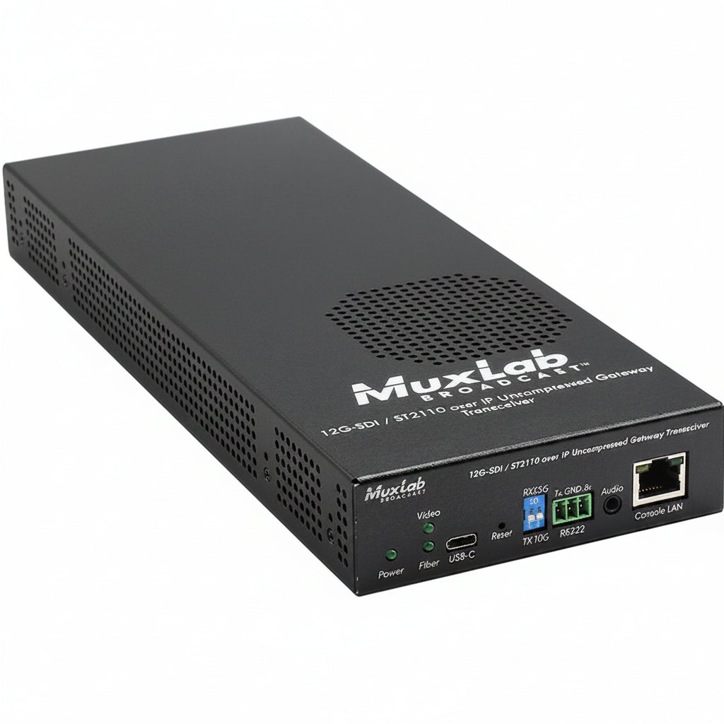MuxLab 500775-2110 12G-SDI/ST2110 Over IP Gateway Transceiver