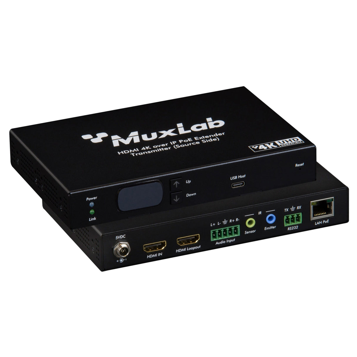 MuxLab 500850 KVM HDMI Over IP PoE Extender Deluxe 4K30 for Networked AV Systems