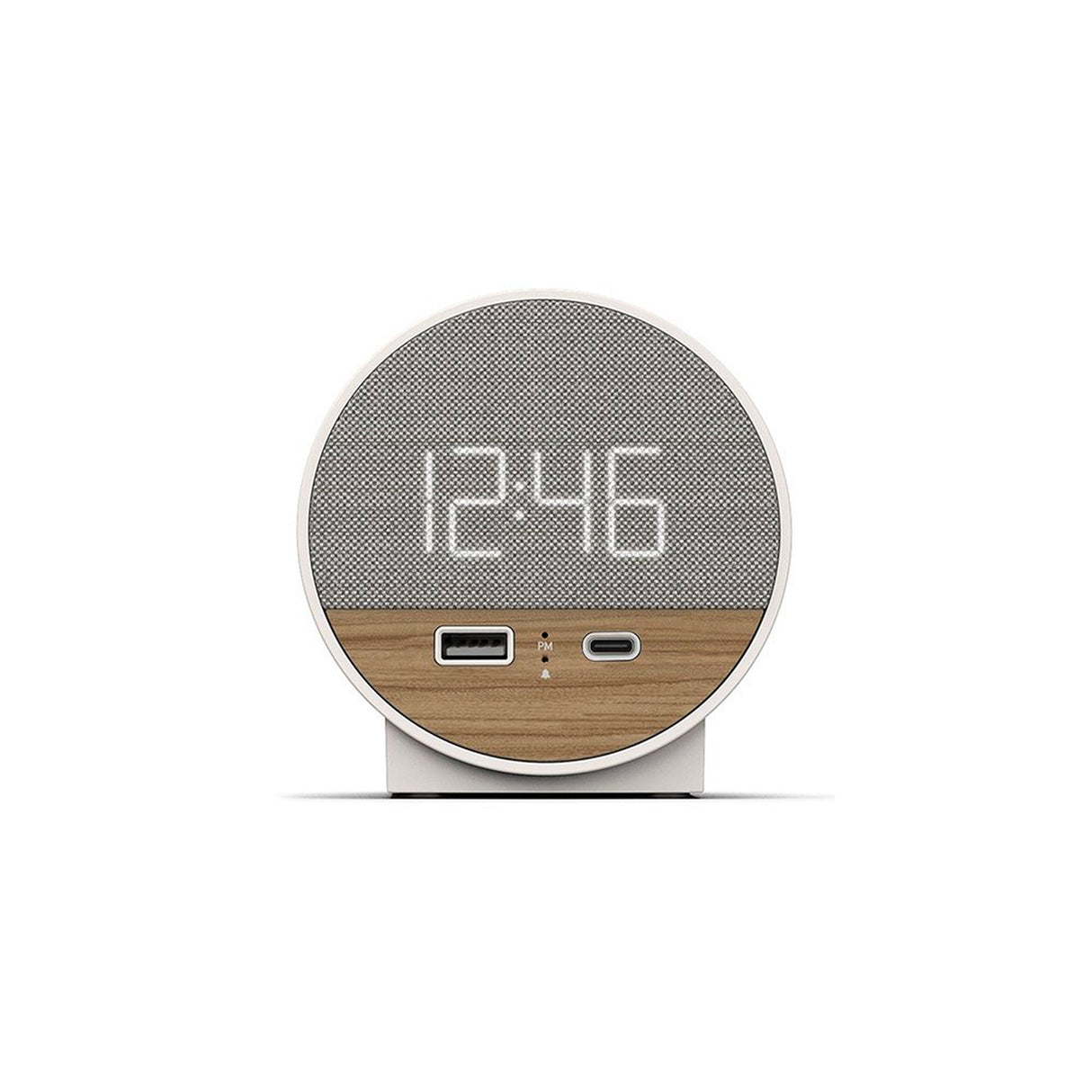 Nonstop Station O USB-C Hotel Alarm Clock, WalnutWeave