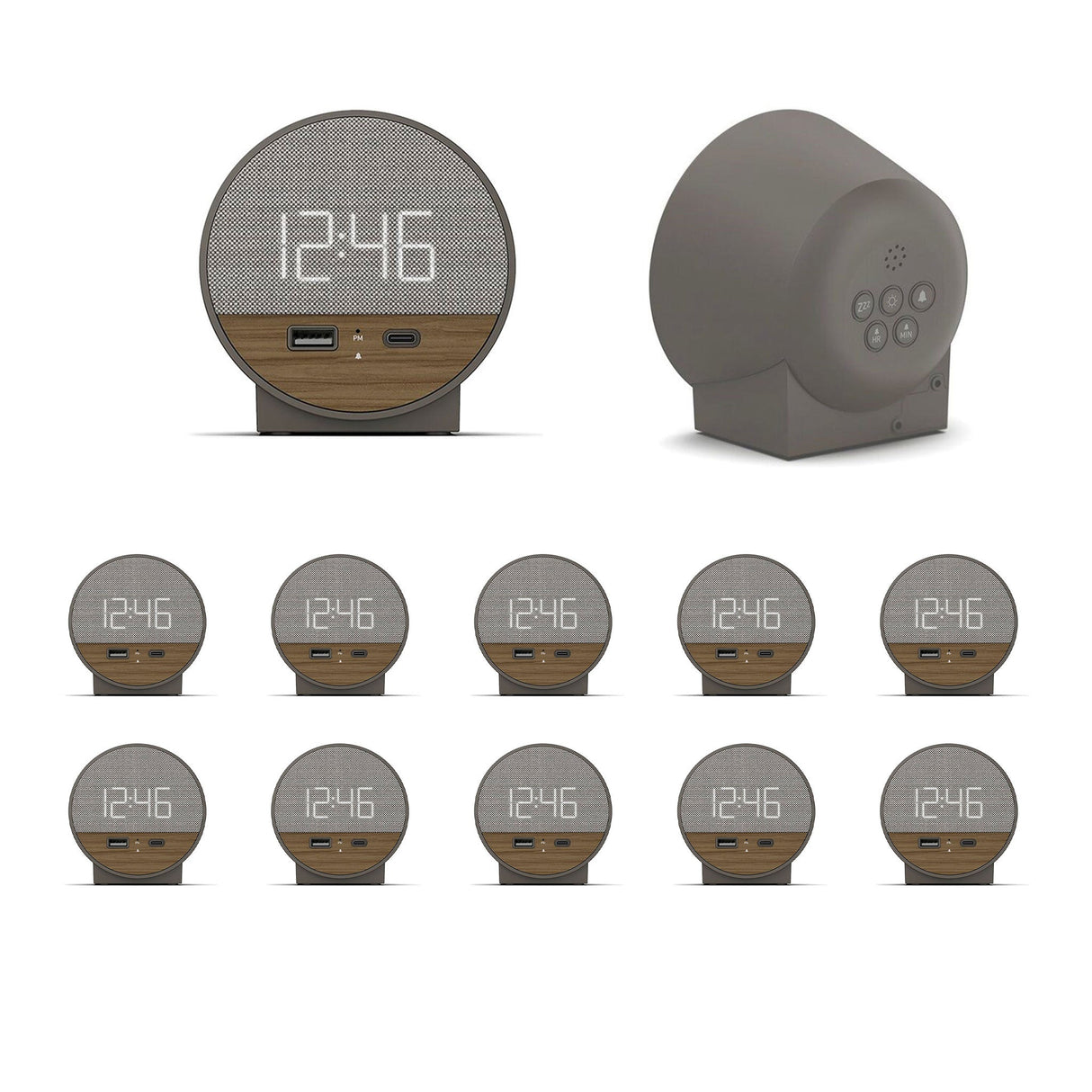 Nonstop NSO2-WFD Hotel Alarm Clock with USB-C and USB-A Charging, Multi Pack Options Available
