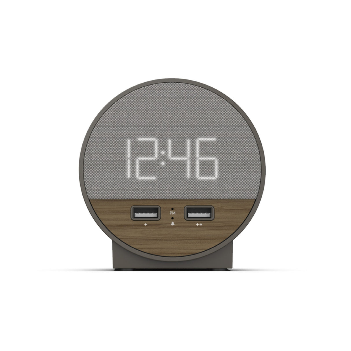Nonstop Station O USB-C Hotel Alarm Clock, Grey Fabric