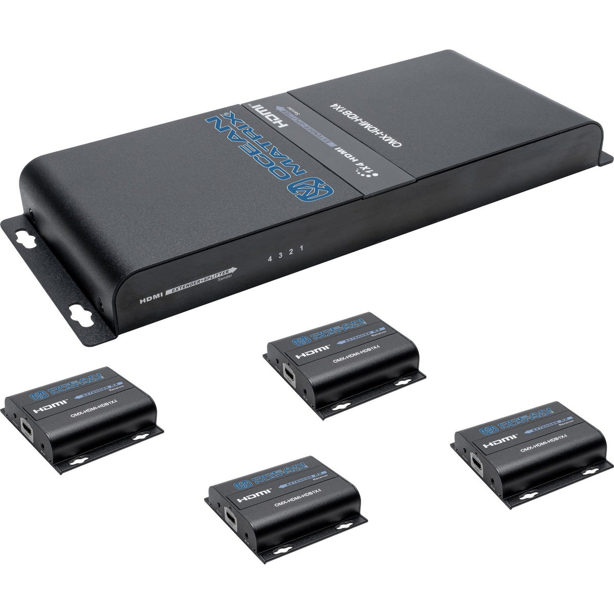 Ocean Matrix 1x4 HDMI Extender and Splitter Set