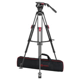 OZEN 5EZ Tripod System with AGILE 5S S-LOC 75mm Fluid Head, EZ-75HD 2-Stage Carbon Fiber Tripod, and Soft Case