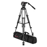 OZEN 6CF2S Tripod System with AGILE 6S S-LOC 75mm Fluid Head, TR-75CF2 Carbon Fiber Tripod, and Soft Case