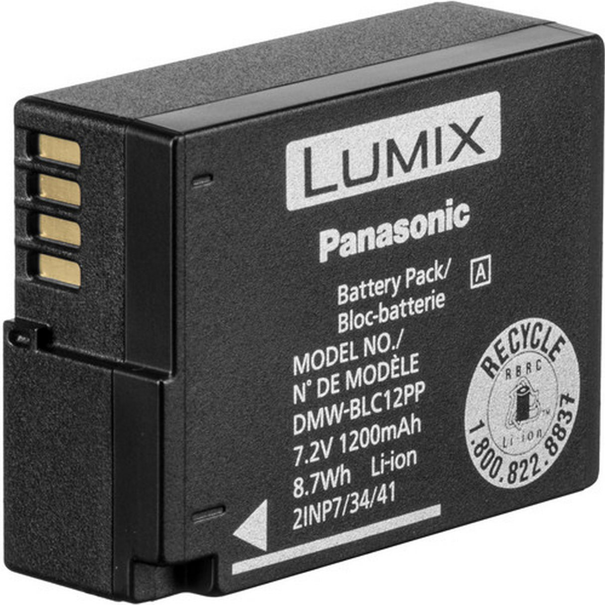 Panasonic LUMIX DMW-BLC12 Rechargeable Lithium-ion Battery 7.2V 1200mAh for Select Lumix Digital Cameras