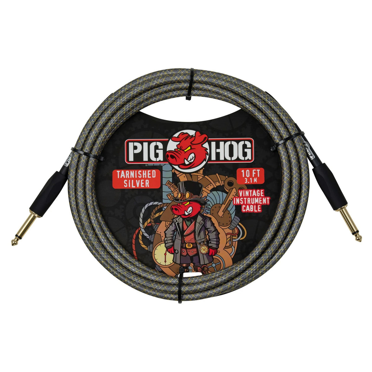 Pig Hog Tarnished Silver Instrument Cable