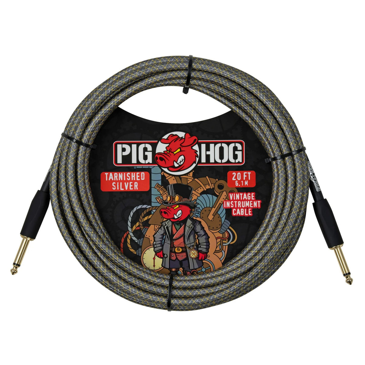 Pig Hog Tarnished Silver Instrument Cable