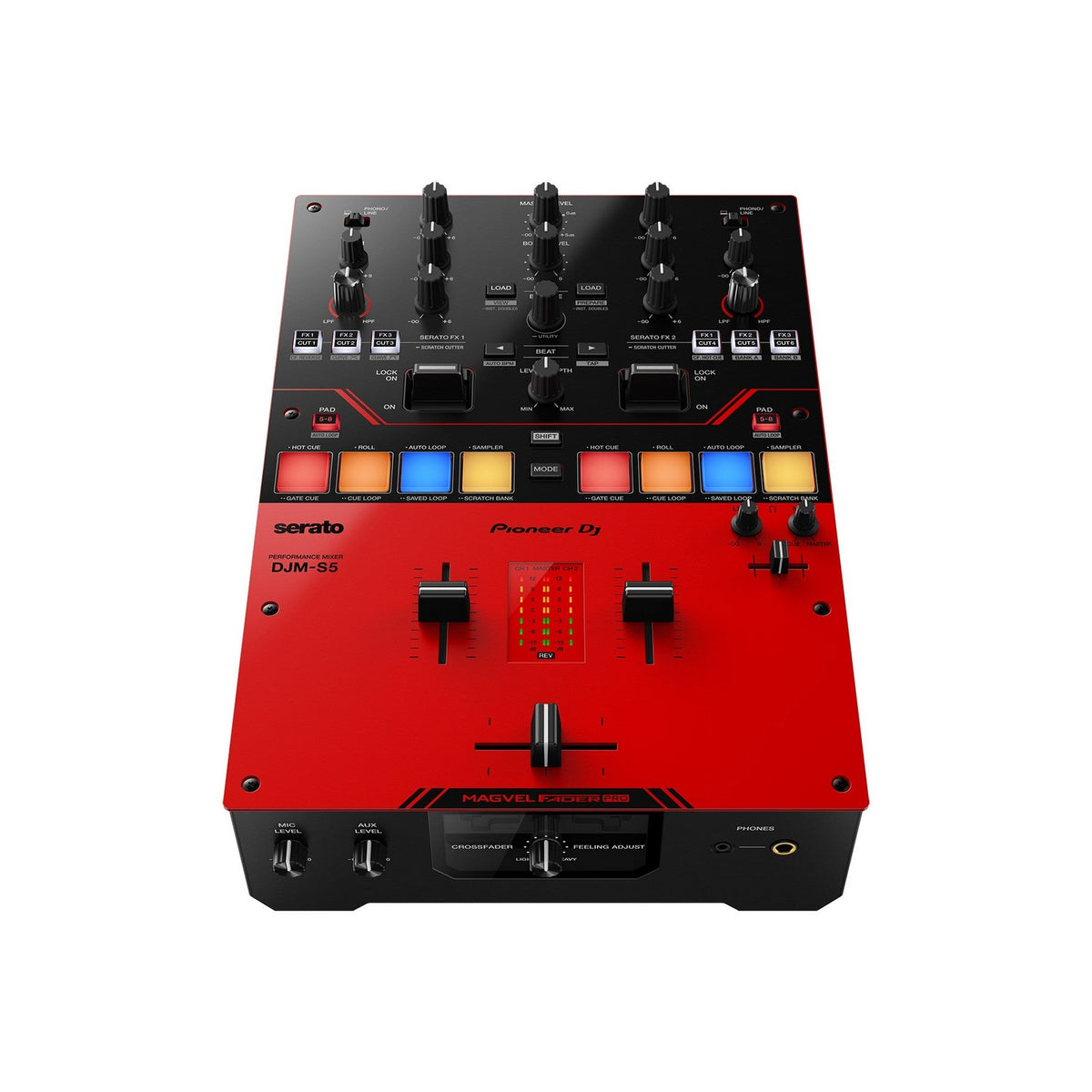Pioneer DJ DJM-S5 Scratch-Style 2-Channel DJ Mixer, Gloss Red – AVLGEAR