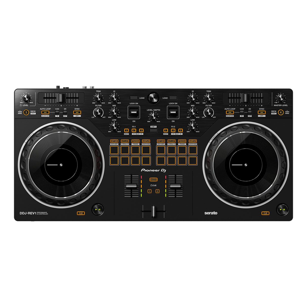 Pioneer DJ DDJ-REV1 Scratch-Style 2-Channel DJ Controller for Serato DJ Lite, Black