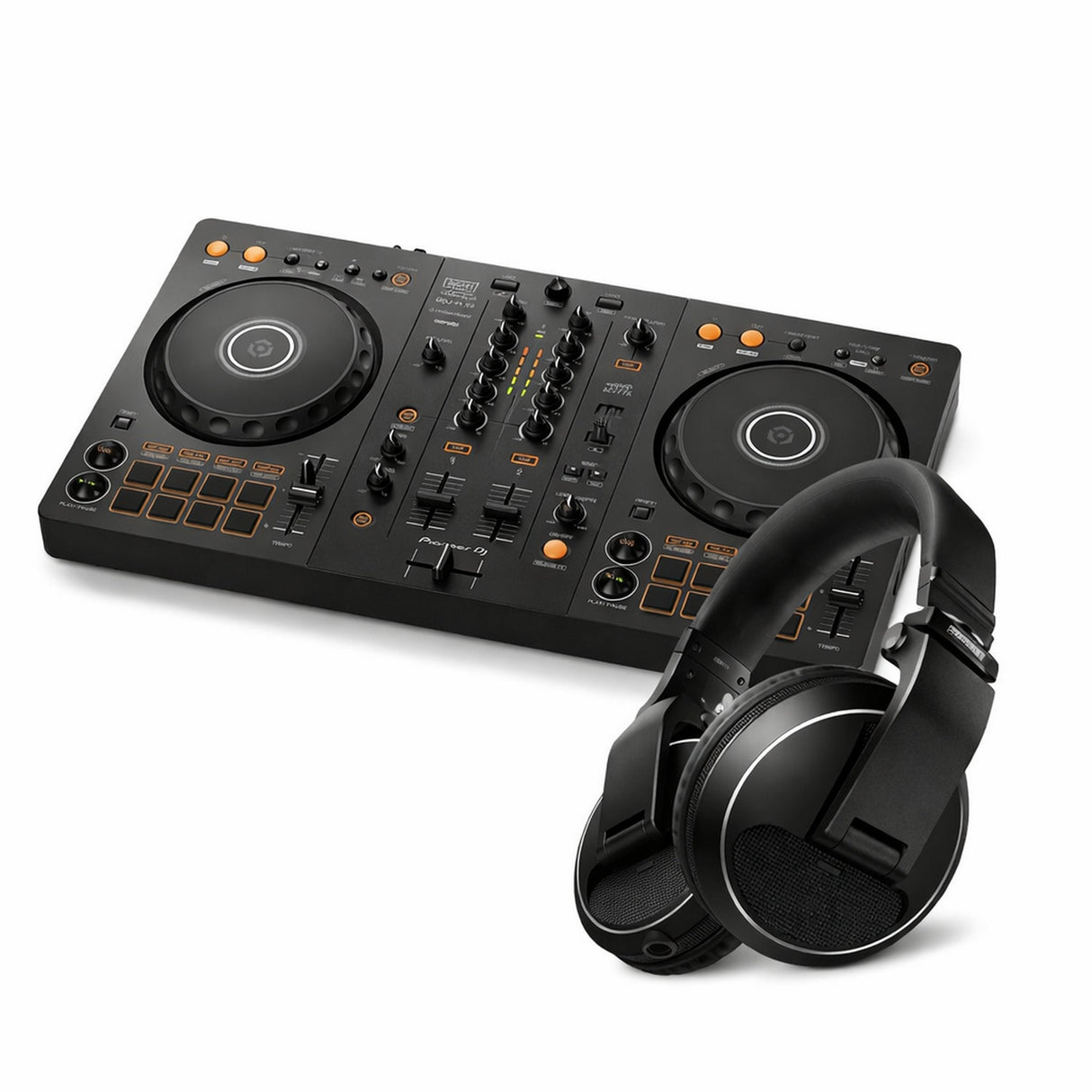 Pioneer DJ DDJ-FLX4 2-Channel DJ Controller with HDJ-X5-K DJ Headphones Bundle