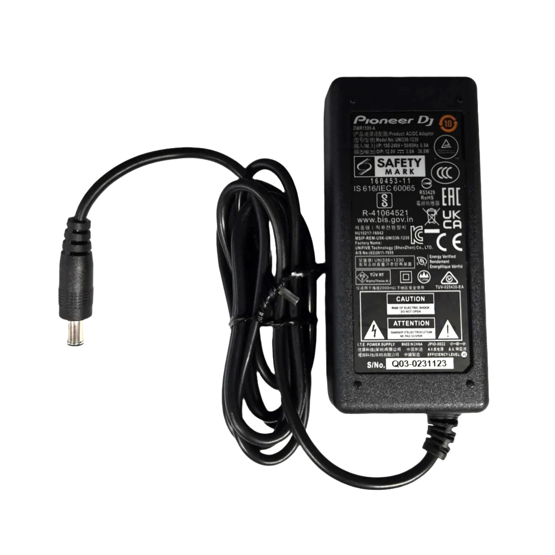 Pioneer DJ DWR1599 Replacement AC Adapter for DDJ-1000, DDJ-1000SRT, DDJ-1000SRTN, DDJ-1000SRTW, DDJ-FLX10, TSP16, XDJ-RR