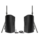 Pure Resonance Audio Portable School Field PA System with Dual A115 15-Inch Bluetooth Loudspeakers, UC1S Vocal Microphone, and BTR1 Bluetooth Receiver