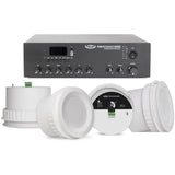 Pure Resonance Audio Background Music Sound System with (4)C5 Ceiing Speakers, (4)Ceiling Tile Bridges, and MA60BT Bluetooth Mixer Amplifier