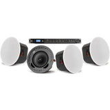 Pure Resonance Audio Small Office Sound System with 4 C6 Ceiling Speakers and RMA240BT 240W Bluetooth Mixer Amplifier