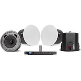 Pure Resonance Audio Medical Office Audio System with (4) C8 8-Inch 70V Ceiling Mount Speakers, and RMA350BT 350W Rack Mount Bluetooth Mixer Amplifier<