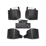 Pure Resonance Audio Gymnasium Speaker System with (4) S12 12-Inch All-Weather Speakers, MX9 Mixer, LA21000 Power Amplifier, and WMS1-HH Wireless Handheld Microphone