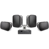Pure Resonance Audio Background Music Sound System with (4)6.1 Surface Mount Speakers and MA120BT Bluetooth Mixer Amplifier
