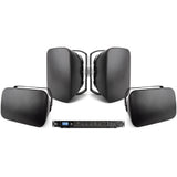 Pure Resonance Audio 70V Outdoor Sound System with 4 S8.1 Weather-Resistant Surface Mount Speakers and RMA240BT 240W Bluetooth Mixer Amplifier