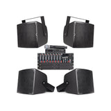Pure Resonance Audio High School Gym Sound System with (6) S12 12-Inch All-Weather Speakers, MX9 Mixer, (2) LA21000 Power Amplifiers, and WMS1-HH Wireless Handheld Microphone