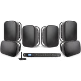 Pure Resonance Audio 70V Commercial Outdoor Sound System with 6 S6.1 Weather-Resistant Speakers, RMA240BT Bluetooth Mixer Amplifier, and BTR1 Bluetooth Long-Range Receiver