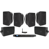 Pure Resonance Audio 70V Indoor/Outdoor Sound System with 6 S6 Weather-Resistant Speakers, RMA500BT 500W Bluetooth Mixer Amplifier, and BTR1 Bluetooth Long-Range Receiver