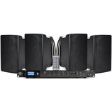 Pure Resonance Audio 70V Outdoor PA System with 8 S5 Weather-Resistant Speakers and RMA500BT 500W Bluetooth Mixer Amplifier