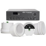 Pure Resonance Audio Background Music Sound System with (4)C5 Micro Pendant Speakers and MA60BT Bluetooth Mixer Amplifier