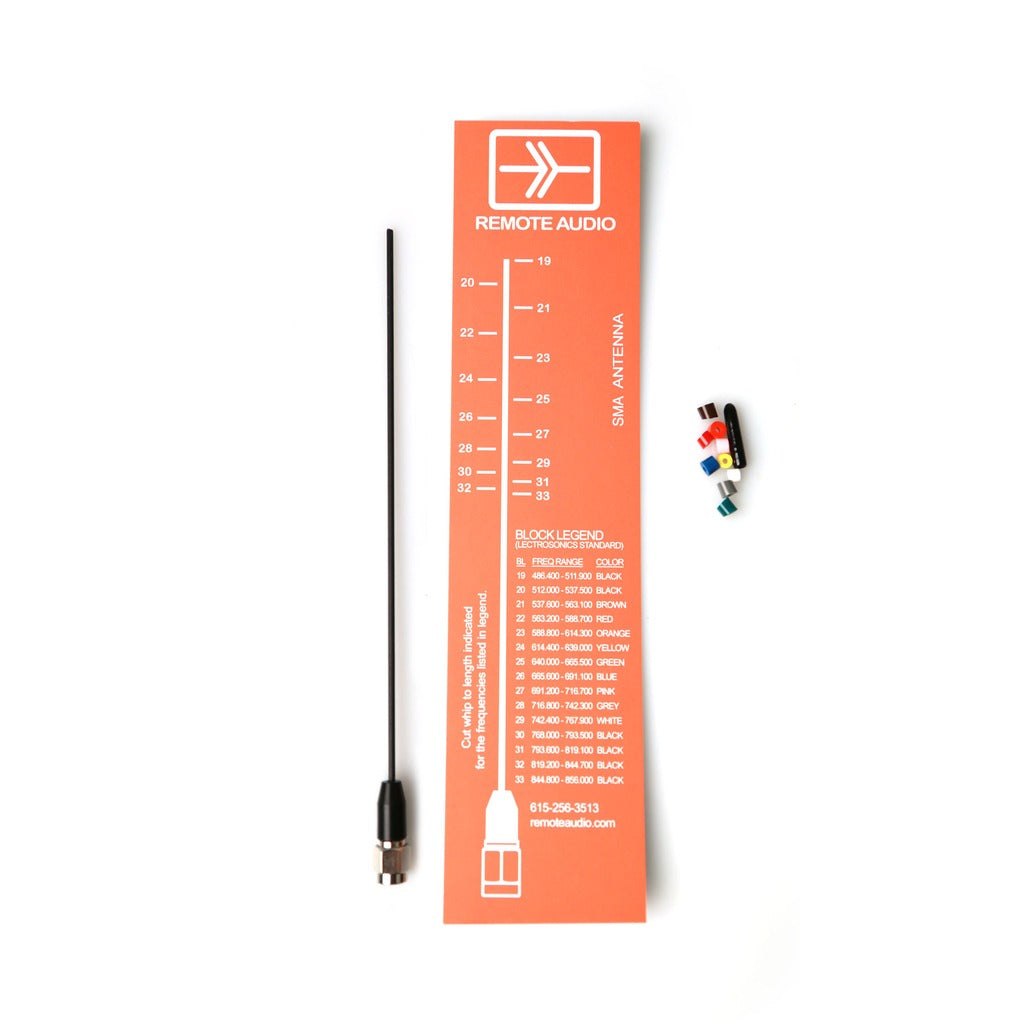Remote Audio ANSMA Miracle Whip UHF Antenna Kit SMA Connector Blocks 20-33