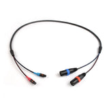 Remote Audio CA744XLRLO Dual TA3F to Dual XLR3M 2-Channel Balanced Cable 4 ft