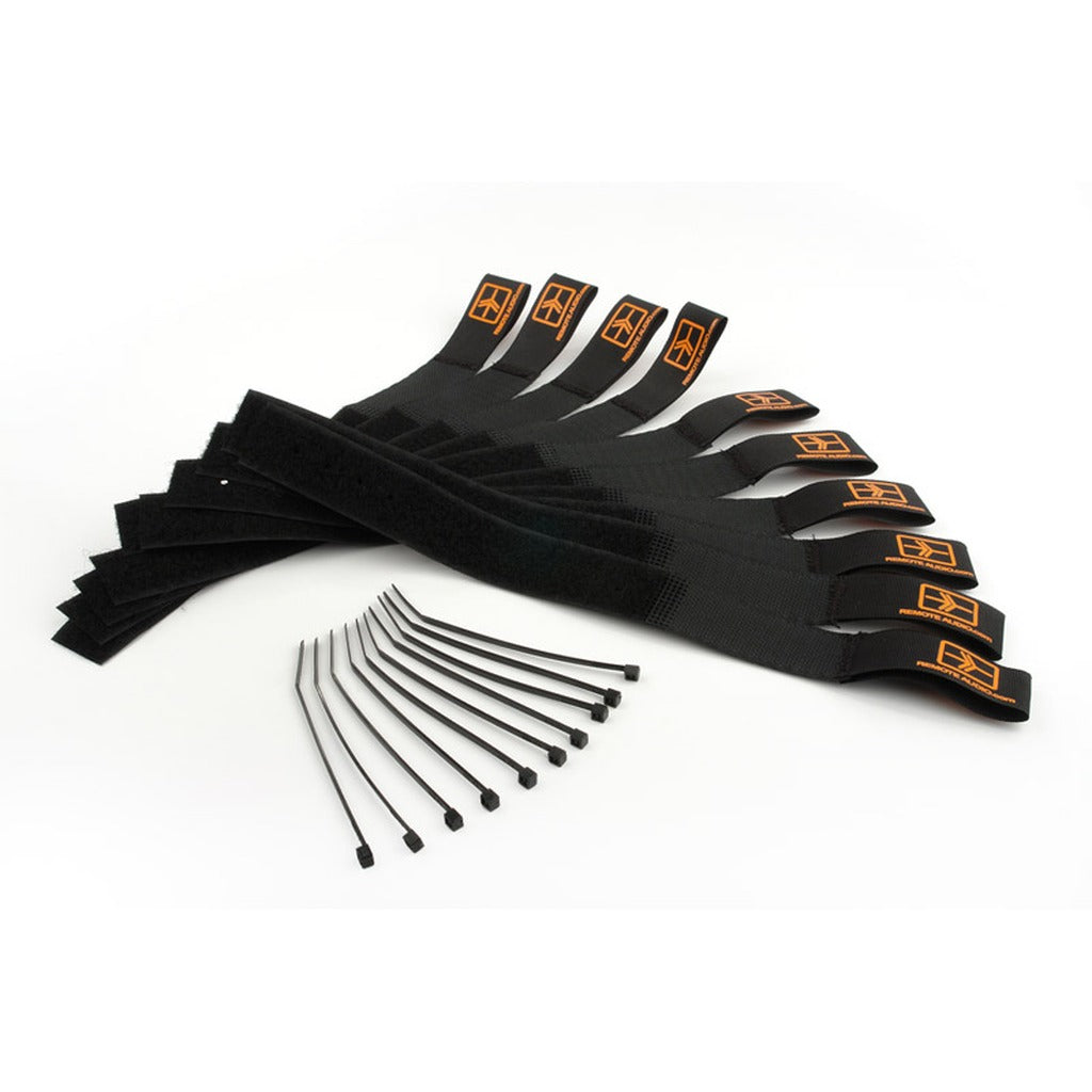 Remote Audio CABLEWRAP9 9 in Hook and Loop Cable Wraps Black 10-Pack