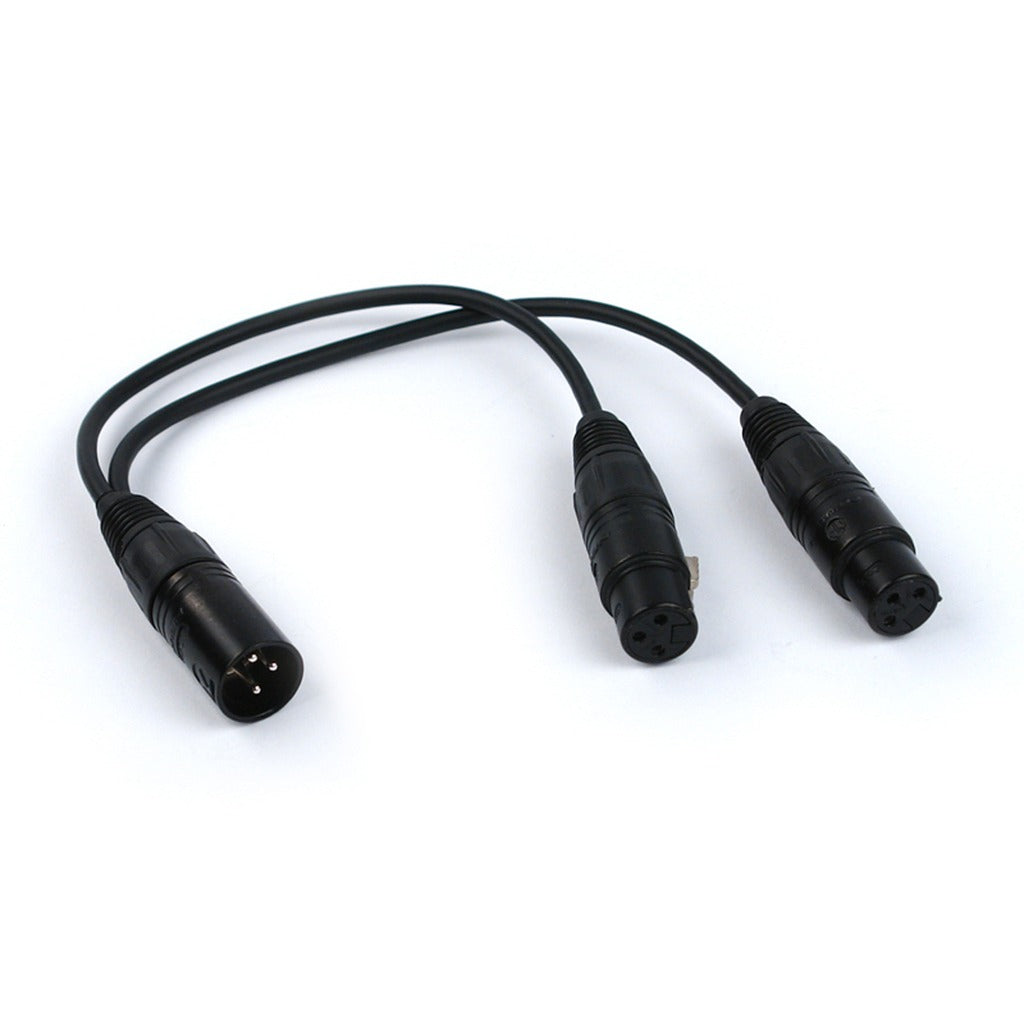 Remote Audio CAX3YMFF Dual XLR3F to XLR3M Balanced Summing Y-Cable 8 in