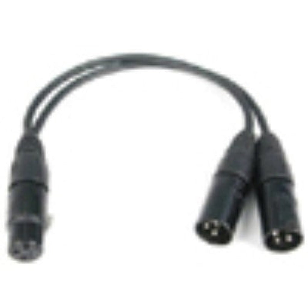Remote Audio CAX3YMMF XLR3F to Dual XLR3M Balanced Split Y-Cable 8 in