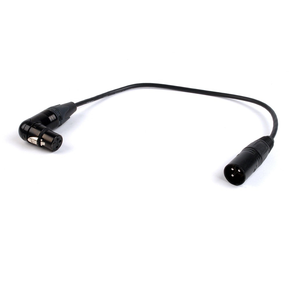 Remote Audio CAXJ12RT XLR Jumper Cable XLR3F Right-Angle to XLR3M 12 in