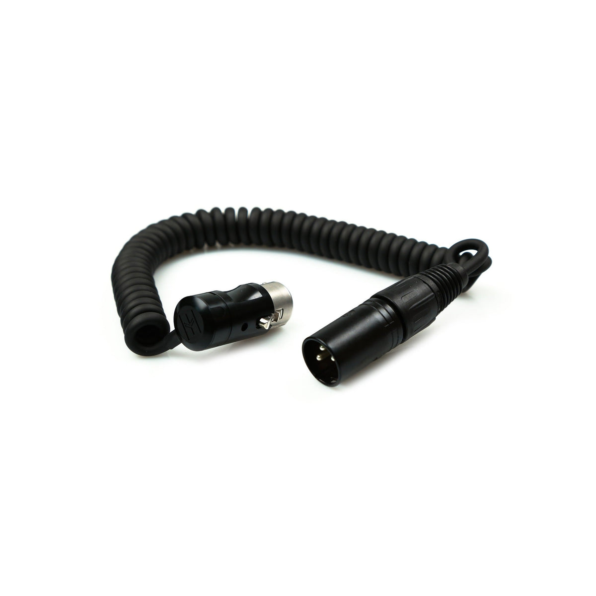 Remote Audio CAXJCOIL2LPF Low-Profile XLR3F to XLR3M Short Coiled Jumper 8 in