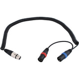 Remote Audio CAXSTECOIL XLR5F to Dual XLR3M Coiled Stereo Breakout 2-7 ft