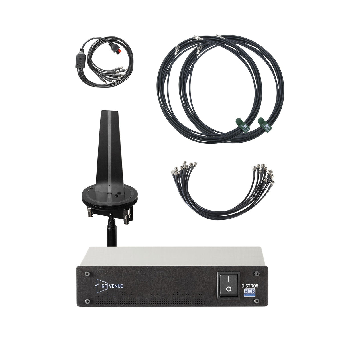 RF Venue DISTRO5 HDR Antenna Distribution System and Diversity Omni Antenna Bundle