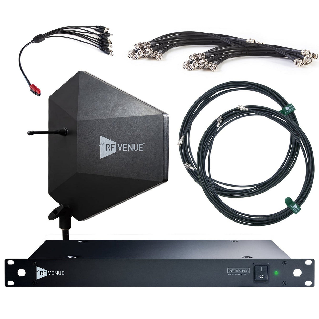 RF Venue Diversity Fin IPX Antenna with DISTRO9 9-Channel UHF Distribution System 470-928 MHz